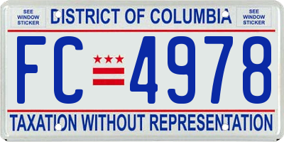 DC license plate FC4978