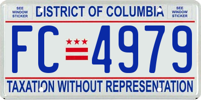 DC license plate FC4979