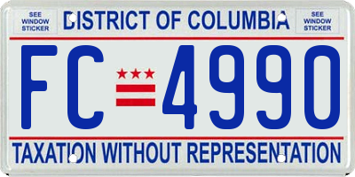 DC license plate FC4990