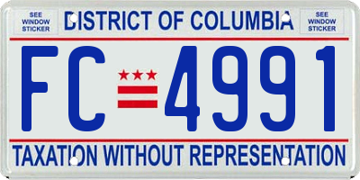 DC license plate FC4991