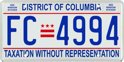 DC license plate FC4994