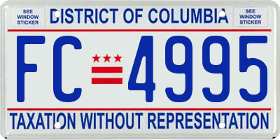 DC license plate FC4995