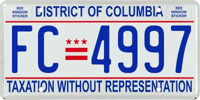 DC license plate FC4997