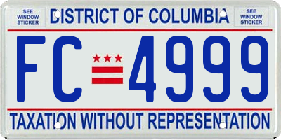 DC license plate FC4999