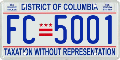 DC license plate FC5001