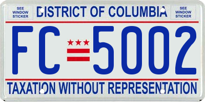 DC license plate FC5002