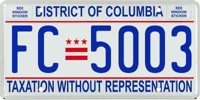 DC license plate FC5003