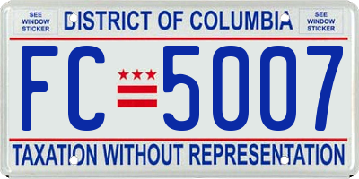 DC license plate FC5007