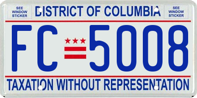 DC license plate FC5008