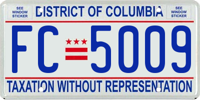 DC license plate FC5009