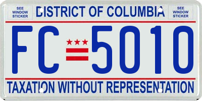 DC license plate FC5010