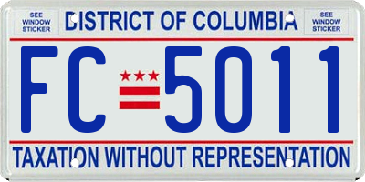 DC license plate FC5011