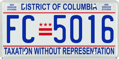 DC license plate FC5016