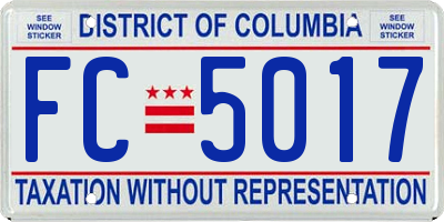 DC license plate FC5017