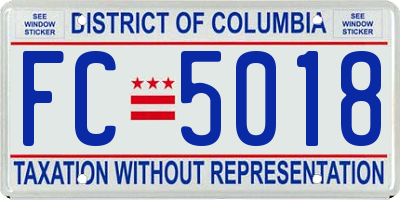 DC license plate FC5018