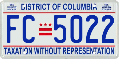 DC license plate FC5022