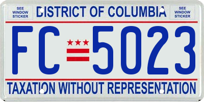 DC license plate FC5023