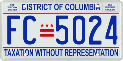 DC license plate FC5024