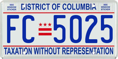 DC license plate FC5025