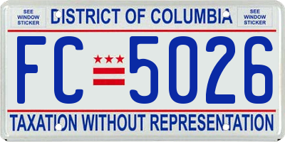 DC license plate FC5026