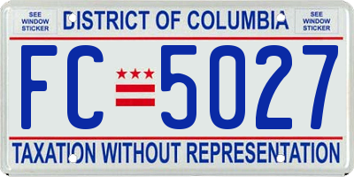 DC license plate FC5027