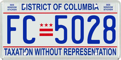 DC license plate FC5028