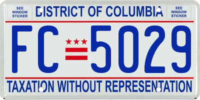 DC license plate FC5029