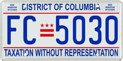 DC license plate FC5030