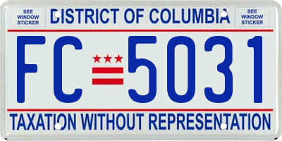 DC license plate FC5031