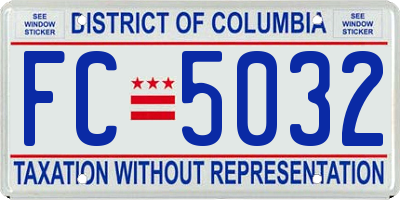 DC license plate FC5032