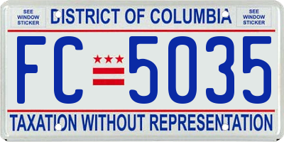 DC license plate FC5035