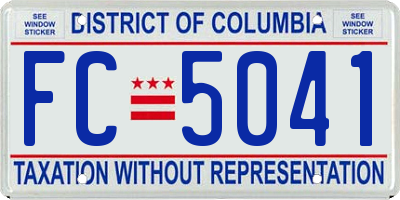 DC license plate FC5041