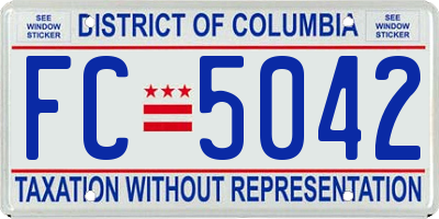 DC license plate FC5042