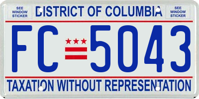 DC license plate FC5043