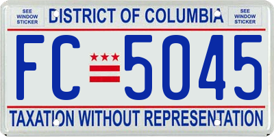 DC license plate FC5045