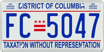 DC license plate FC5047