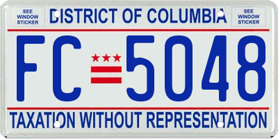 DC license plate FC5048