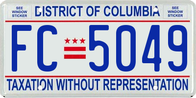 DC license plate FC5049