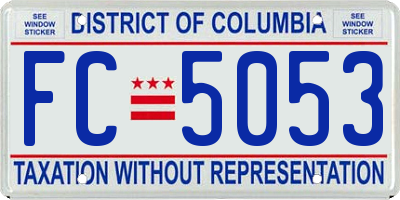 DC license plate FC5053