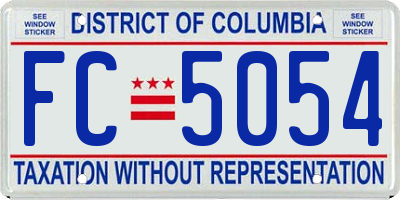 DC license plate FC5054