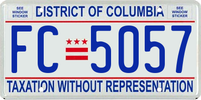 DC license plate FC5057