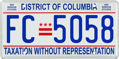 DC license plate FC5058