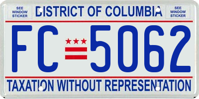 DC license plate FC5062