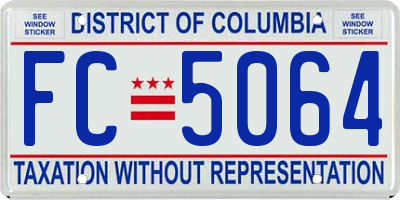 DC license plate FC5064