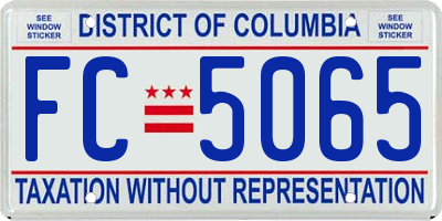 DC license plate FC5065