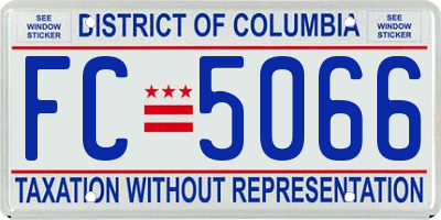 DC license plate FC5066