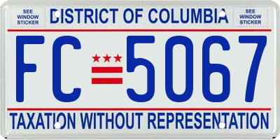 DC license plate FC5067