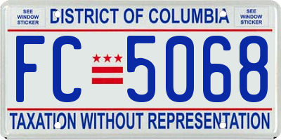 DC license plate FC5068