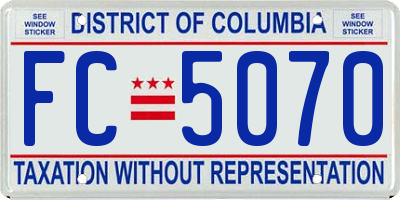 DC license plate FC5070