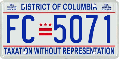 DC license plate FC5071